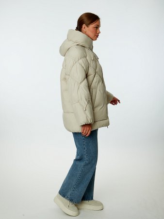 Пуховик женский стёганый с капюшоном