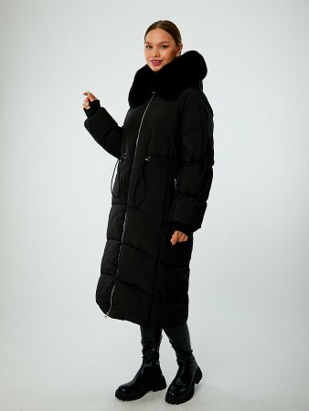 Пуховик женский удлинённый с капюшоном
