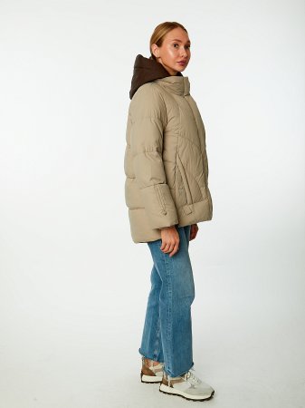 Пуховик женский стёганый с капюшоном