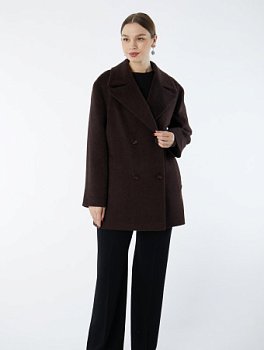 Укороченное пальто с английским воротником