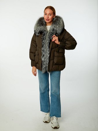 Пуховик женский стёганый с капюшоном