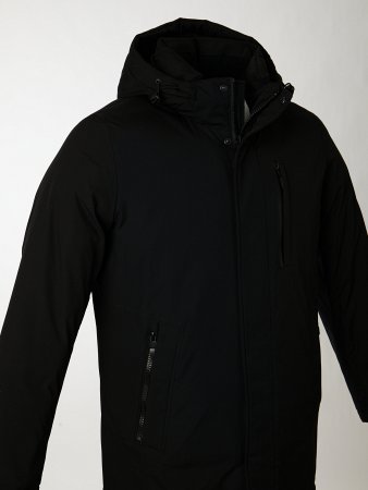 Пуховик мужской удлинённый с капюшоном