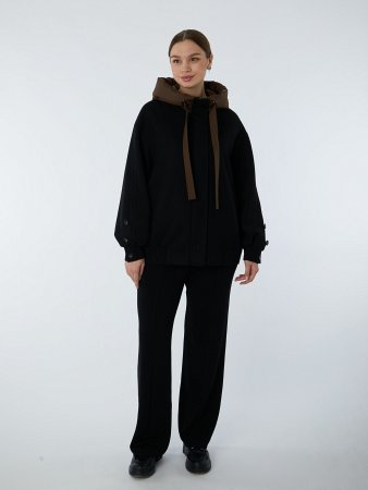 Драповая куртка с капюшоном