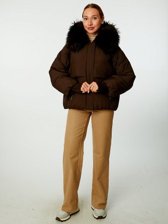 Пуховик женский стёганый с капюшоном