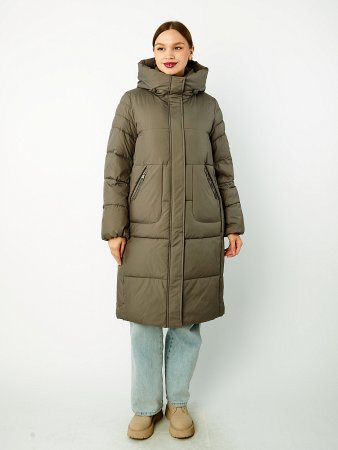 Пуховик женский стёганый с капюшоном