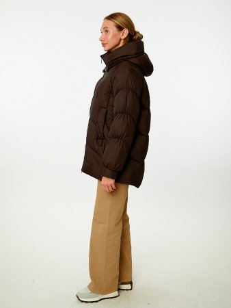 Пуховик женский стёганый с капюшоном