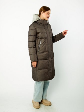 Пуховик женский стёганый с капюшоном