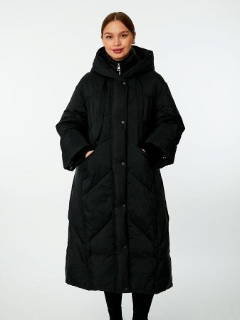 Пуховик женский удлинённый с капюшоном