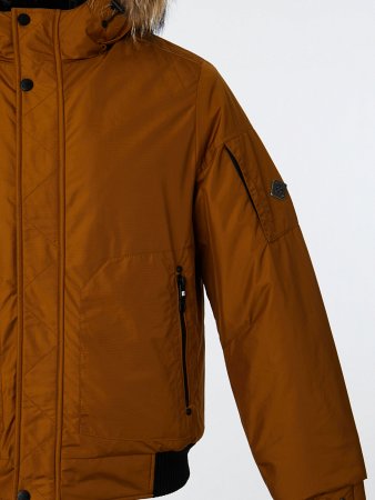 Пуховик укороченный с капюшоном