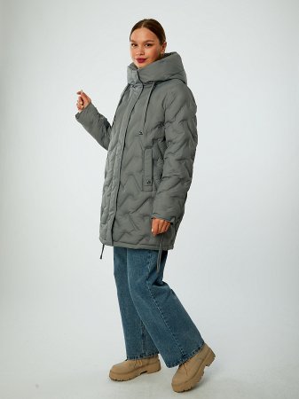 Пуховик женский стёганый с капюшоном