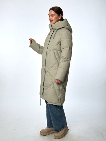 Пуховик женский с капюшоном стёганый
