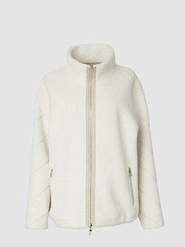 Укороченная экодубленка с воротником-стойка