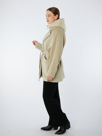 Пальто женское с капюшоном укороченное