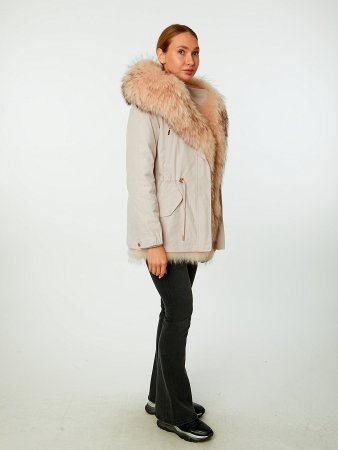 Укороченная парка с капюшоном