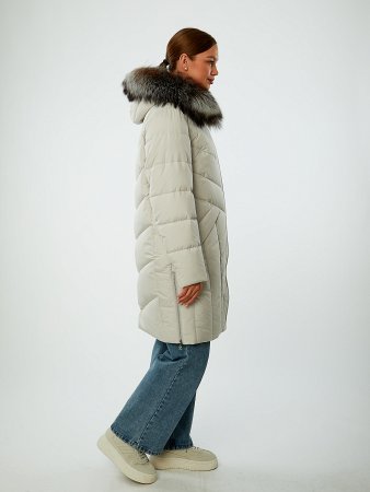 Пуховик женский стёганый с капюшоном