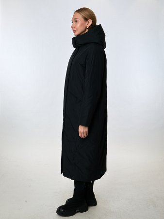 Длинный пуховик с капюшоном