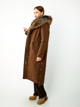 Длинная парка с капюшоном