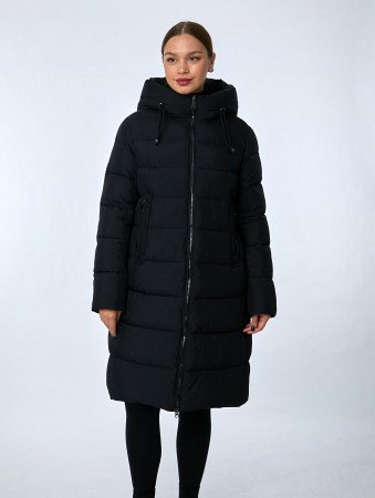 Пуховик женский стёганый с капюшоном 