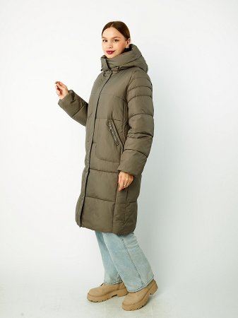 Пуховик женский стёганый с капюшоном