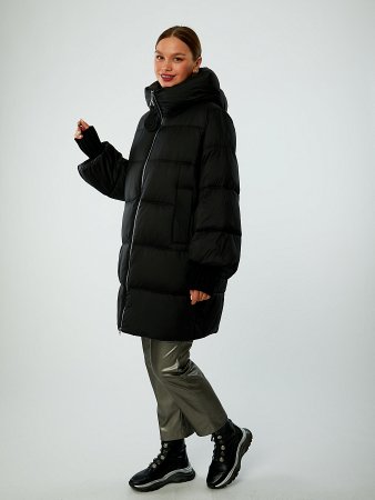 Пуховик женский с капюшоном стёганый