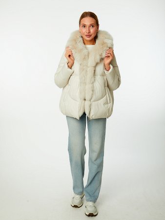Пуховик женский стёганый с капюшоном