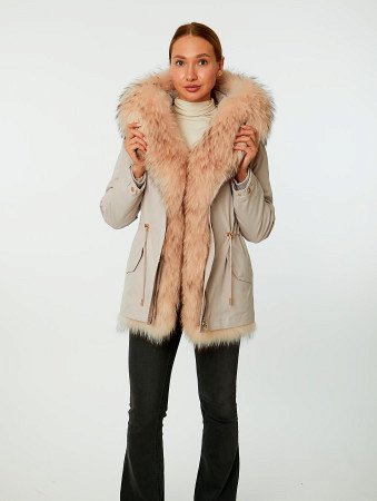 Укороченная парка с капюшоном