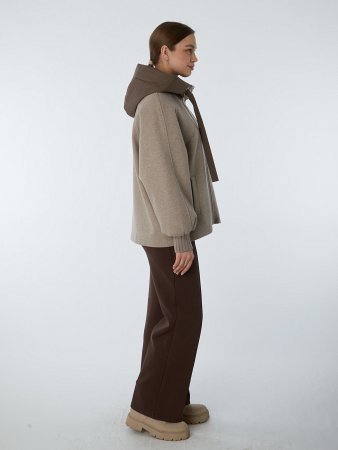 Драповая куртка с капюшоном