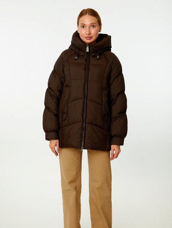 Пуховик женский стёганый с капюшоном