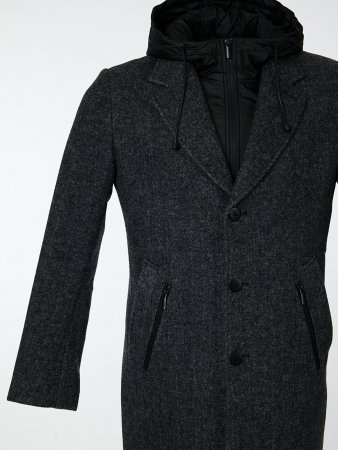 Пальто мужское с капюшоном
