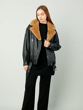 Утепленная косуха из натуральной кожи