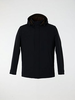 Удлиненный пуховик с капюшоном