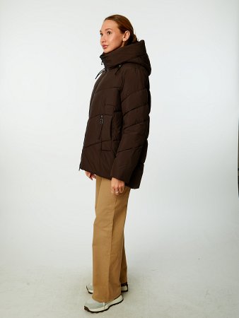 Пуховик женский стёганый с капюшоном