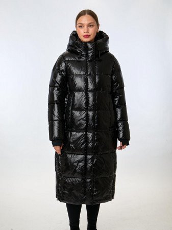 Пуховик женский удлинённый с капюшоном