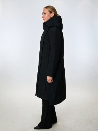 Длинный пуховик с капюшоном