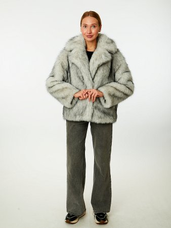 Укороченная шуба из экомеха