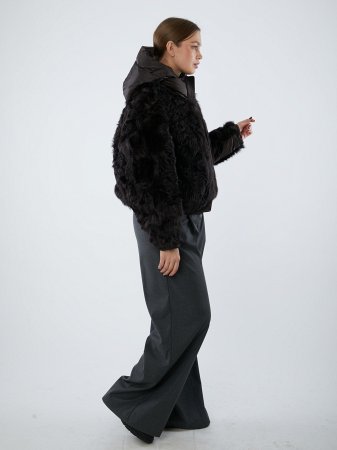 Двусторонняя шуба из меха козы