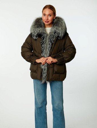 Пуховик женский стёганый с капюшоном