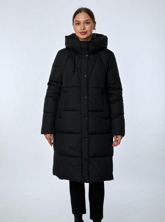 Пуховик женский с капюшоном стёганый