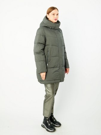 Пуховик женский стёганый с капюшоном