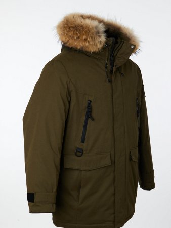 Пуховик удлинённый с капюшоном