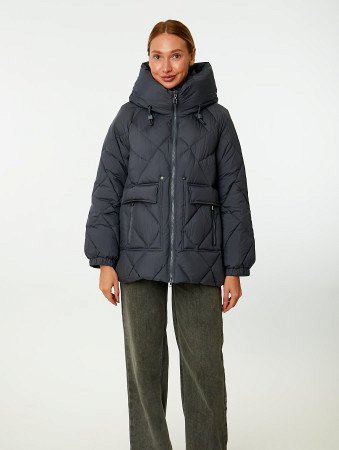 Пуховик женский стёганый с капюшоном