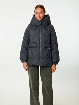 Пуховик женский стёганый с капюшоном