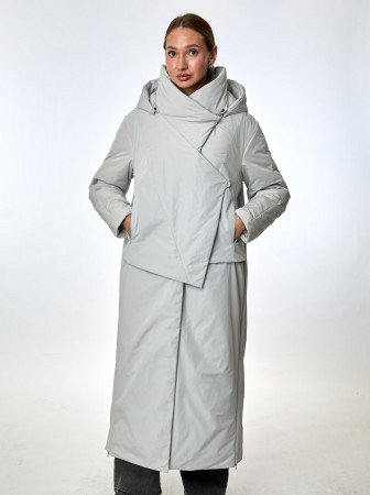 Длинный пуховик с капюшоном