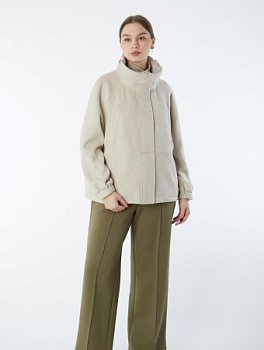 Драповая куртка из кашемира с воротником стойкой