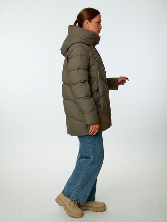 Пуховик женский стёганый с капюшоном