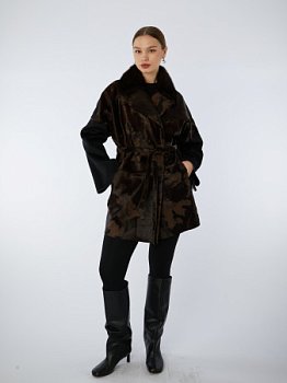 Двустороннее пальто со съемным мехом норки