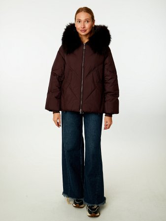 Пуховик женский стёганый с капюшоном