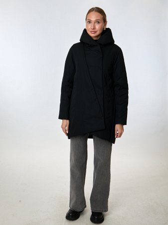 Укороченный пуховик с капюшоном