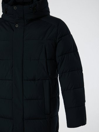 Пуховик удлинённый с капюшоном