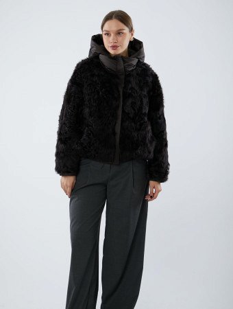 Двусторонняя шуба из меха козы